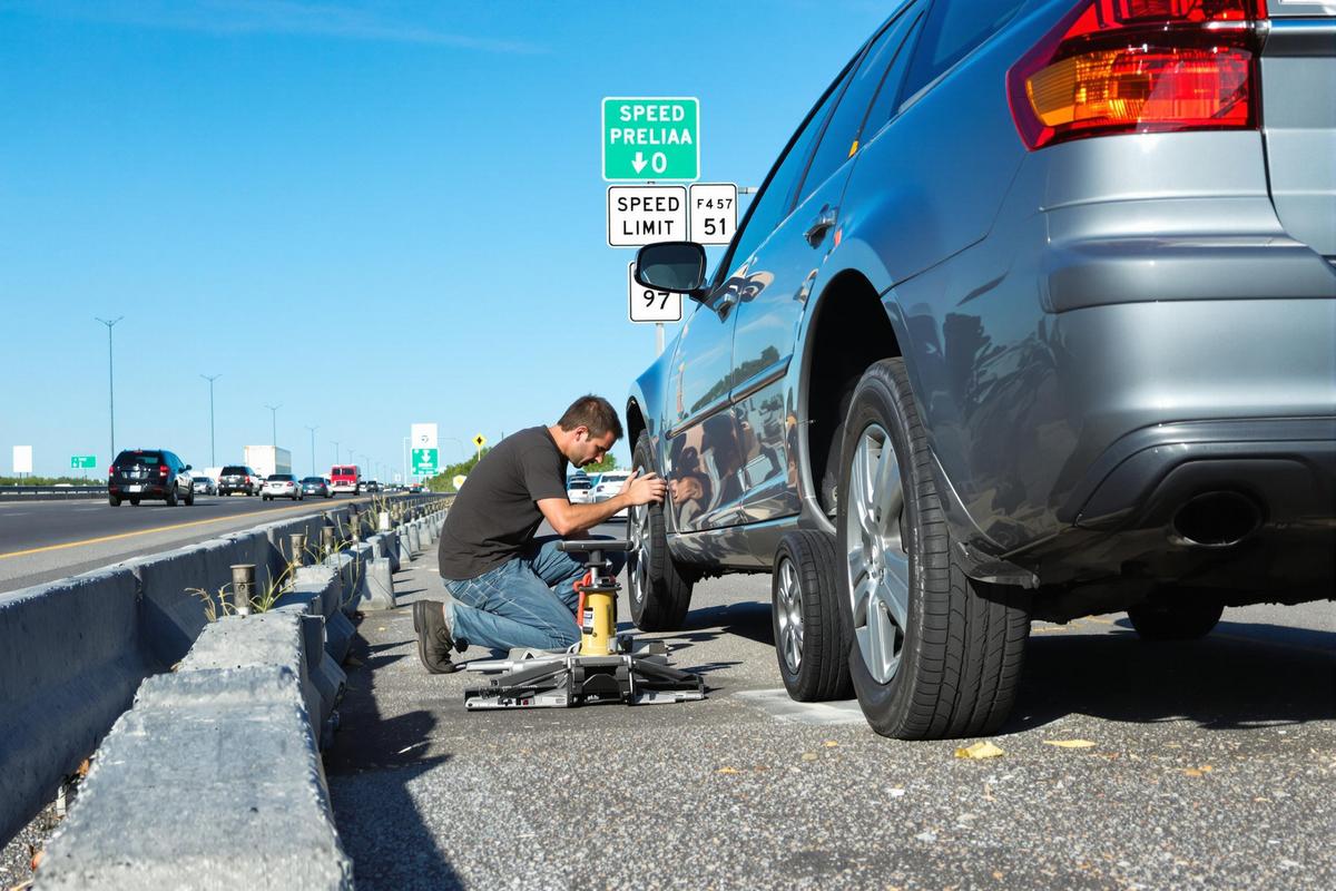 Rouler sur autoroute avec une roue de secours : ce que dit la loi